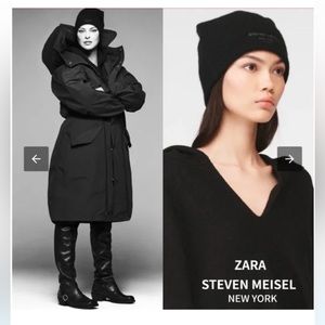 🖤 Zara Steven Meisel 2 pcs Parka over the knee long duck down Coat 6518/900 XS S